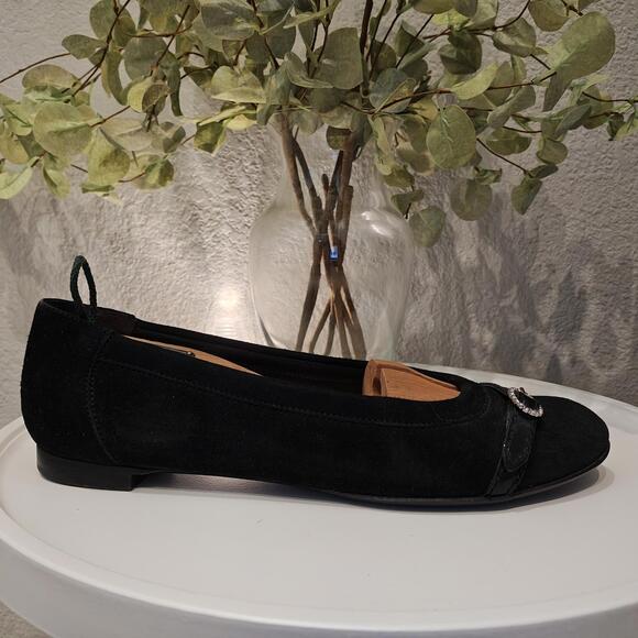 AGL Shoes - AGL Attilio Giusti Leombruni Black Suede Flat Sparkle Very Good SZ 40 (US 9)
